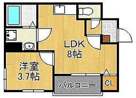 フェリシティ三萩野  ｜ 福岡県北九州市小倉北区片野1丁目（賃貸アパート1LDK・2階・28.56㎡） その2