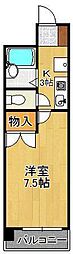 プレアール明和町 1Kの間取図画像