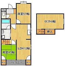 プレステージ霧ケ丘 2LDKの間取図画像