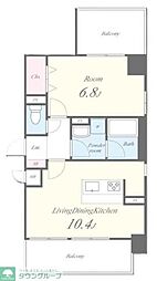 プローシュII 3階1LDKの間取り