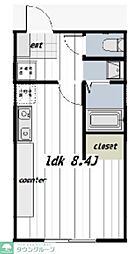 メゾン・ド・ルミエール国府台 1階ワンルームの間取り