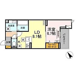 Ｃｒａｄｌｅ 303 3階1LDKの間取り