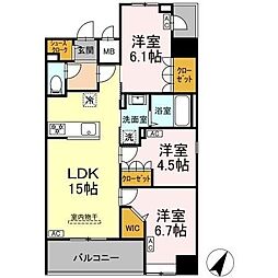 D-ROOM千葉中央 3LDKの間取図画像