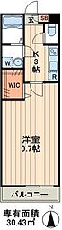 リブリ・つばき 1Kの間取図画像