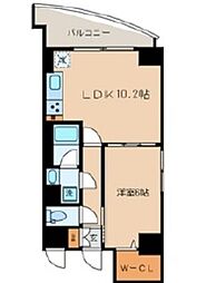 ヴァンテ四つ木 1LDKの間取図画像