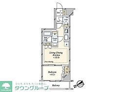 オープンレジデンシア葛西 1LDKの間取図画像
