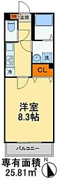 ミリアビタ津田沼 1Kの間取図画像