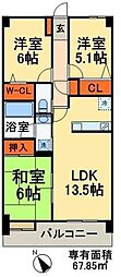 レジデンス幕張 3LDKの間取図画像