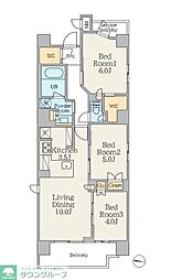 CRESTCOURT錦糸町 3LDKの間取図画像