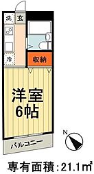 メゾン行徳駅前 ワンルームの間取図画像
