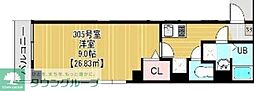 ベルオーブ大久保 1Kの間取図画像