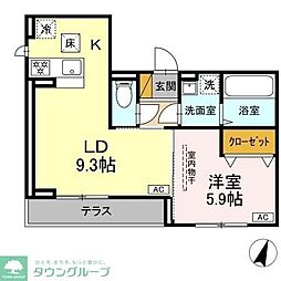 D-SOLACE祐光 A 1LDKの間取図画像