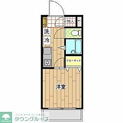 リッツコート西船橋 1Kの間取図画像