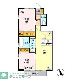 フォルテッシモ 2LDKの間取図画像
