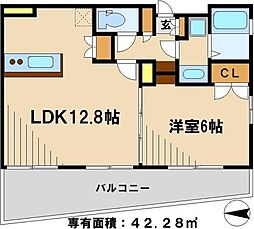 メリディアンアネックス 1LDKの間取図画像