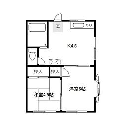 サンセリテ都 2DKの間取図画像