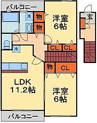 ピーノパストラル1 2LDKの間取図画像