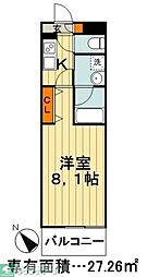 アテナ宮本 1Kの間取図画像