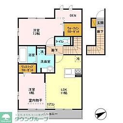 シエルエトワールB 2LDKの間取図画像