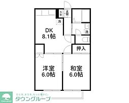 プレステージ八千代台パート2 2DKの間取図画像