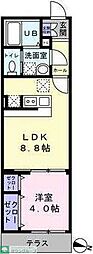 Sマリーナー蘇我 1LDKの間取図画像