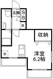 アルシオン幕張本郷 ワンルームの間取図画像