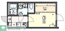 千葉市中央区道場北1丁目アパート 1Kの間取図画像