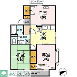 ローズハイムB 3DKの間取図画像