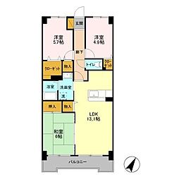 ヒロ末広 3LDKの間取図画像