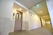 雨に濡れない内廊下です
