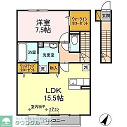 サリジエA棟 1LDKの間取図画像
