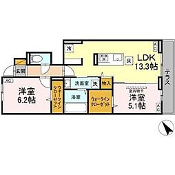 yamajuII 2LDKの間取図画像