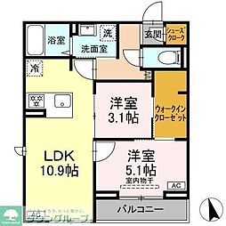 D-SOLACE津田沼 II 2LDKの間取図画像
