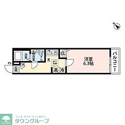 エクセラン上本郷II 1Kの間取図画像