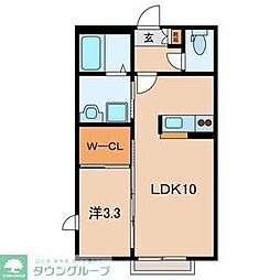 ボンメゾン 1LDKの間取図画像