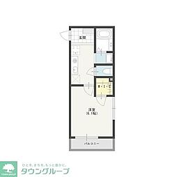 ブリリアントFM1 1Kの間取図画像