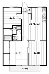 エステートピア吉井町 3DKの間取図画像