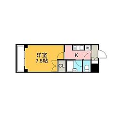 リリーパレスナルシマ3 1Kの間取図画像