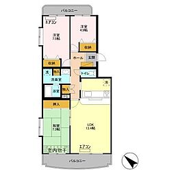 グランフィールド行徳 3LDKの間取図画像