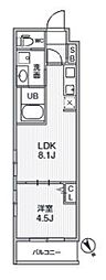 市川市平田4丁目マンション 1LDKの間取図画像
