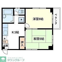 メゾングレイス 2Kの間取図画像