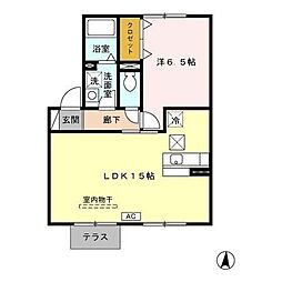 アークヒルズJ棟 1LDKの間取図画像