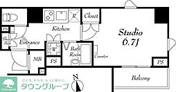 アルテシモパッソ 1Kの間取図画像