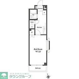 ニシノビル 1Kの間取図画像