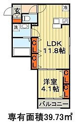 フェリオ・西千葉 1LDKの間取図画像