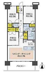 プレミスト船橋塚田F棟 3LDKの間取図画像