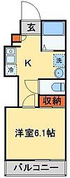 SUNRISE船橋塚田 1Kの間取図画像