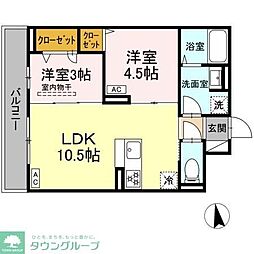 セレスティア新小岩 2LDKの間取図画像