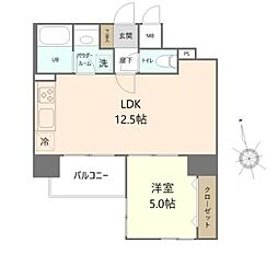 グリシーヌ 1LDKの間取図画像