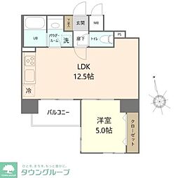 グリシーヌ 1LDKの間取図画像